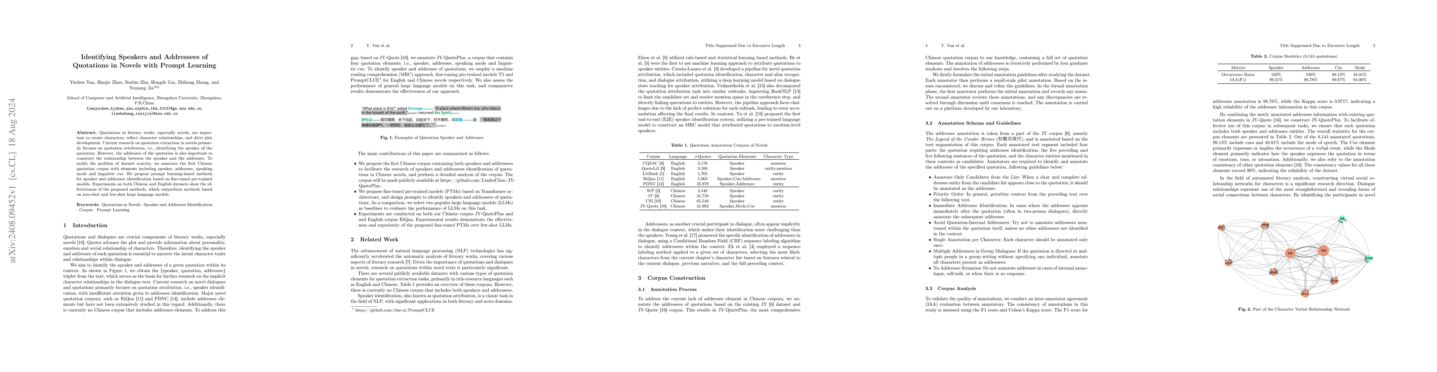 Thumbnail for Identifying Speakers and Addressees of Quotations in Novels with Prompt
  Learning