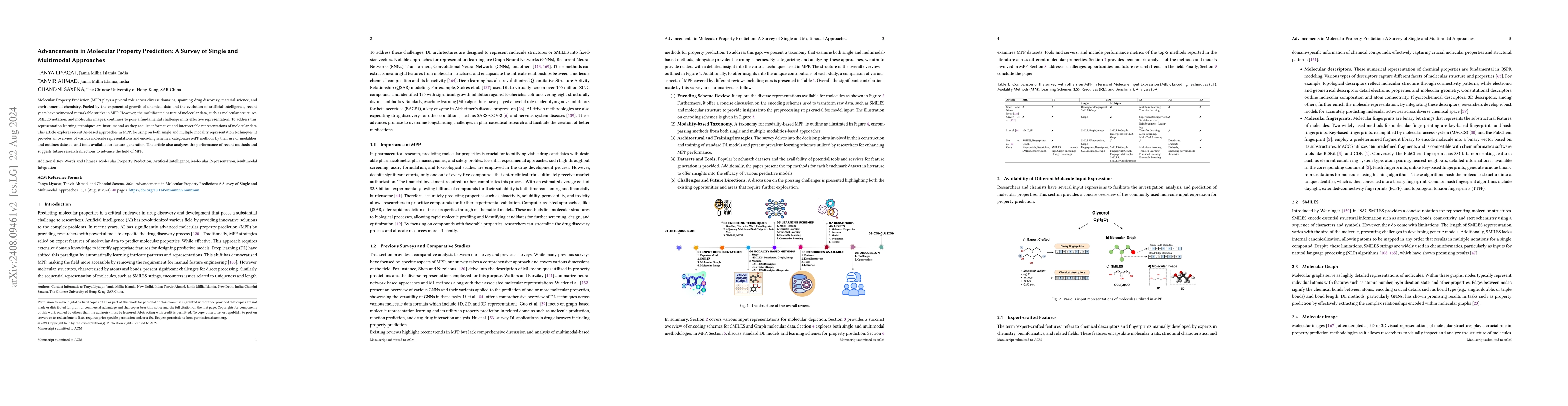 Thumbnail for Advancements in Molecular Property Prediction: A Survey of Single and
  Multimodal Approaches