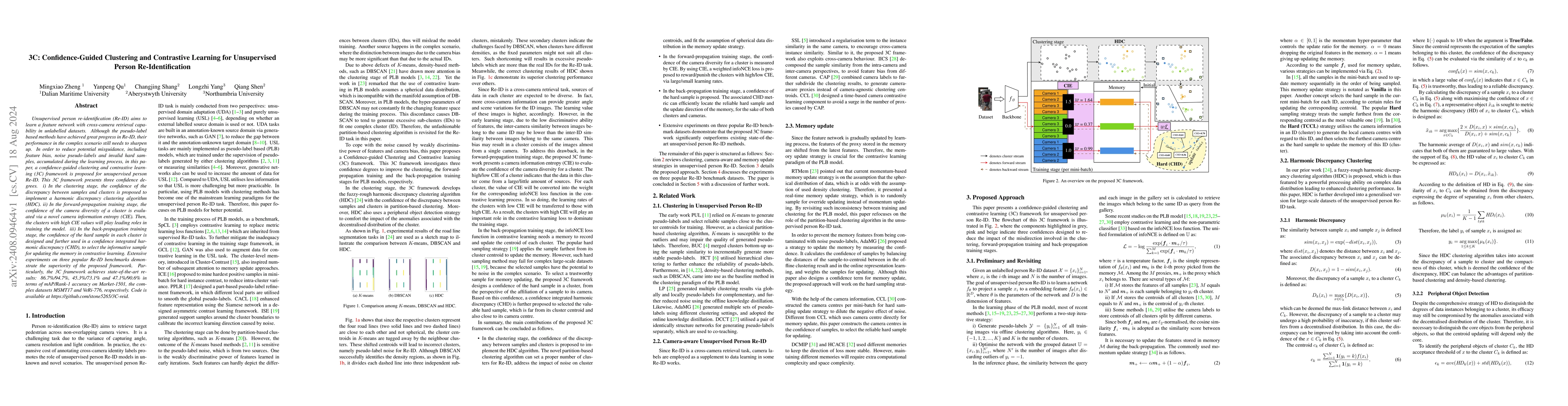 Thumbnail for 3C: Confidence-Guided Clustering and Contrastive Learning for
  Unsupervised Person Re-Identification