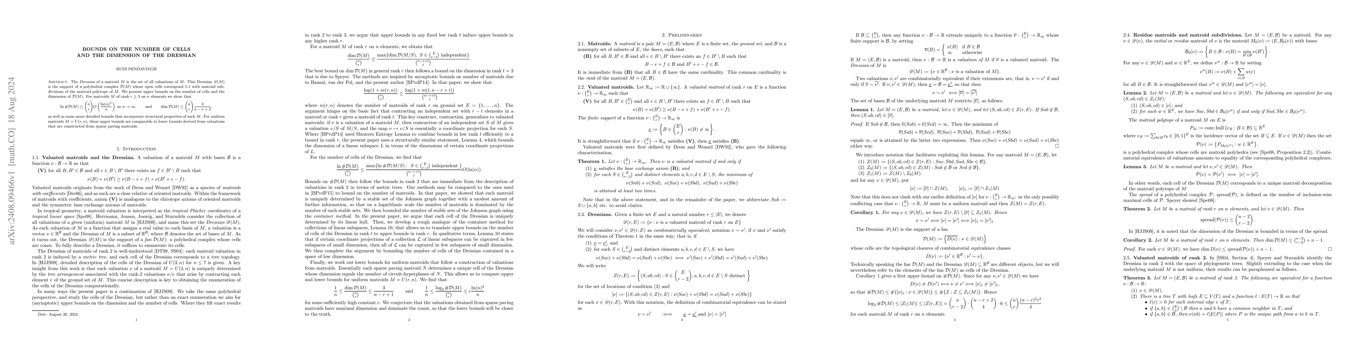Thumbnail for Bounds on the number of cells and the dimension of the Dressian