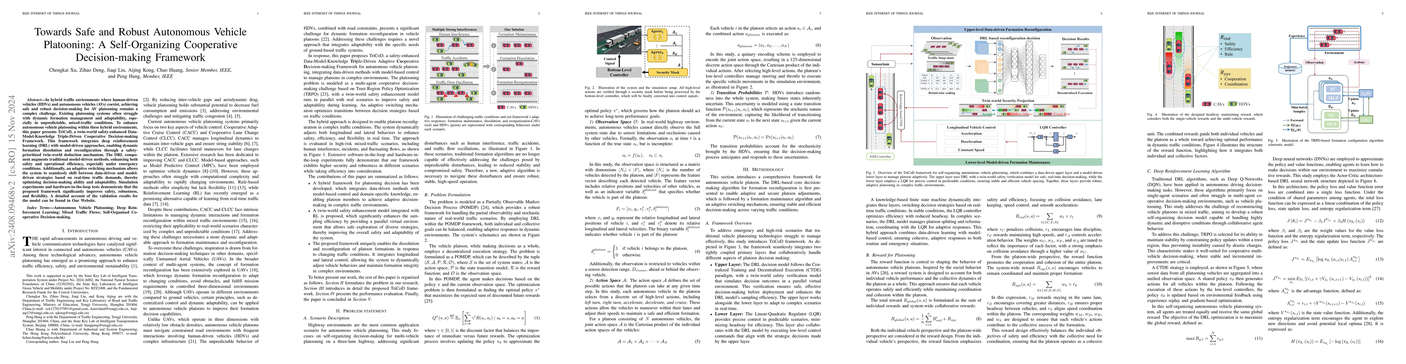 Thumbnail for Towards Safe and Robust Autonomous Vehicle Platooning: A Self-Organizing
  Cooperative Control Framework