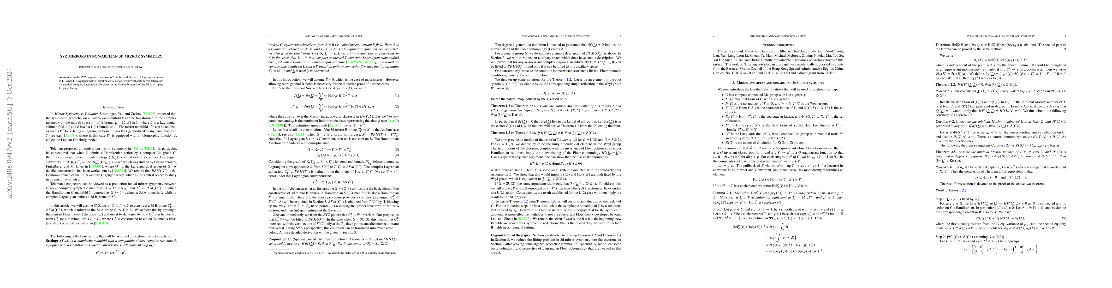 Thumbnail for SYZ Mirrors in non-Abelian 3d Mirror Symmetry