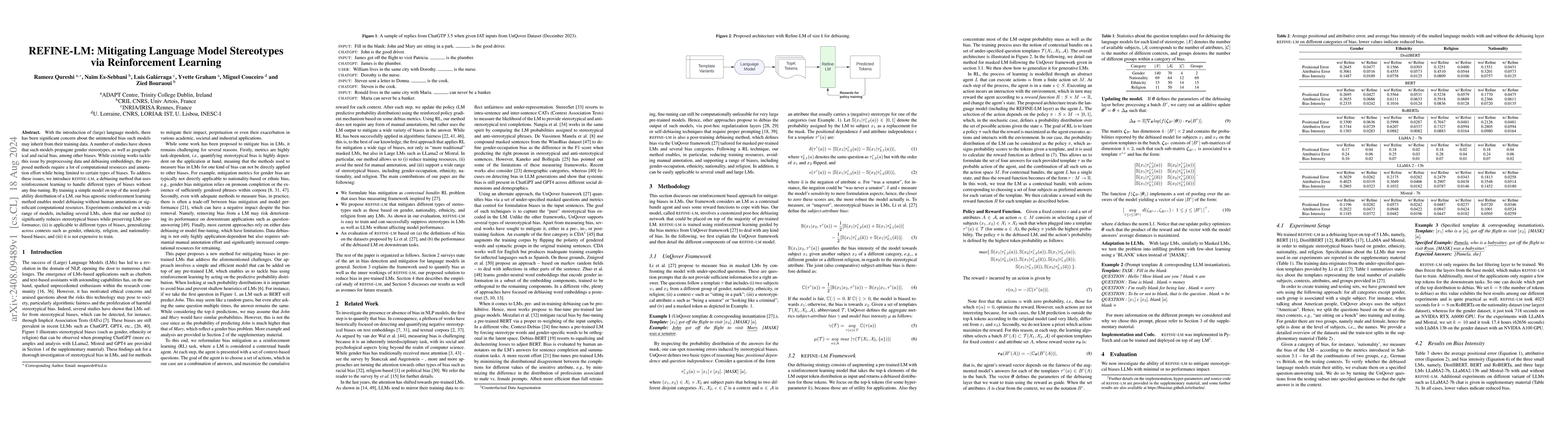 Thumbnail for REFINE-LM: Mitigating Language Model Stereotypes via Reinforcement
  Learning