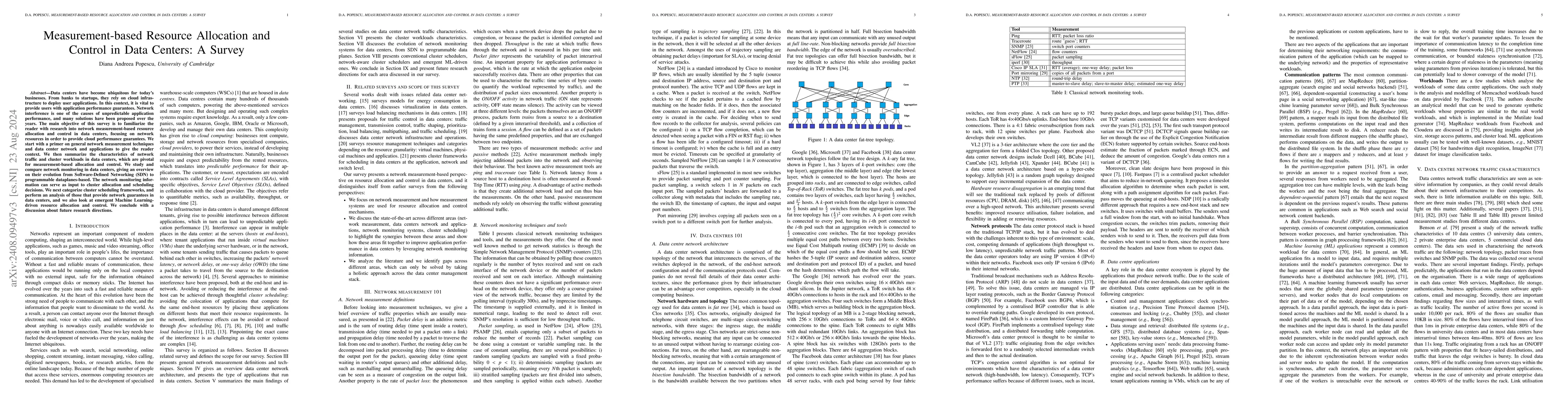 Thumbnail for Measurement-based Resource Allocation and Control in Data Centers: A
  Survey
