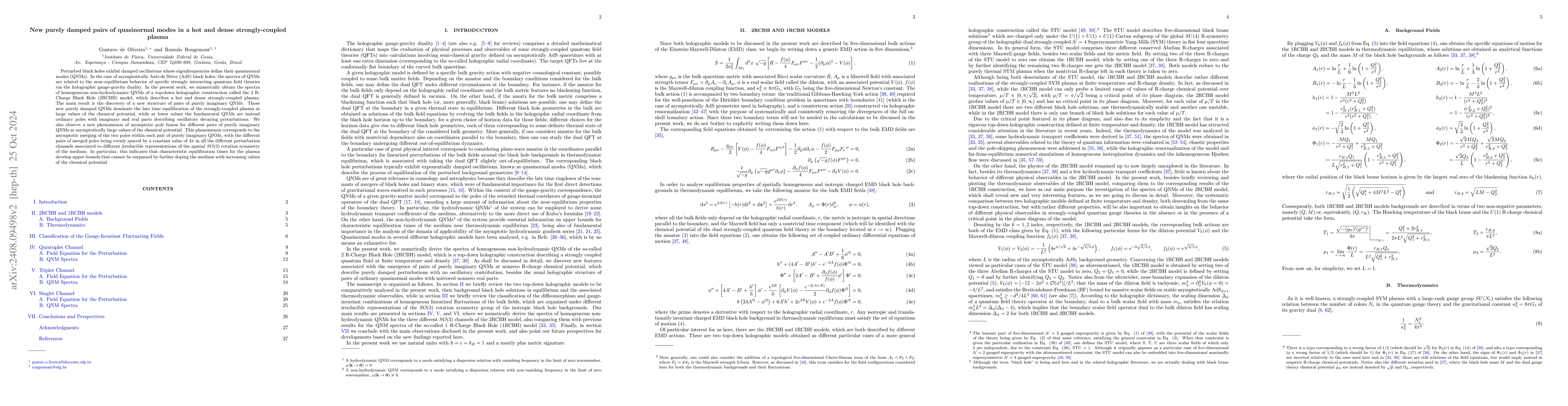 Thumbnail for New purely damped pairs of quasinormal modes in a hot and dense
  strongly-coupled plasma