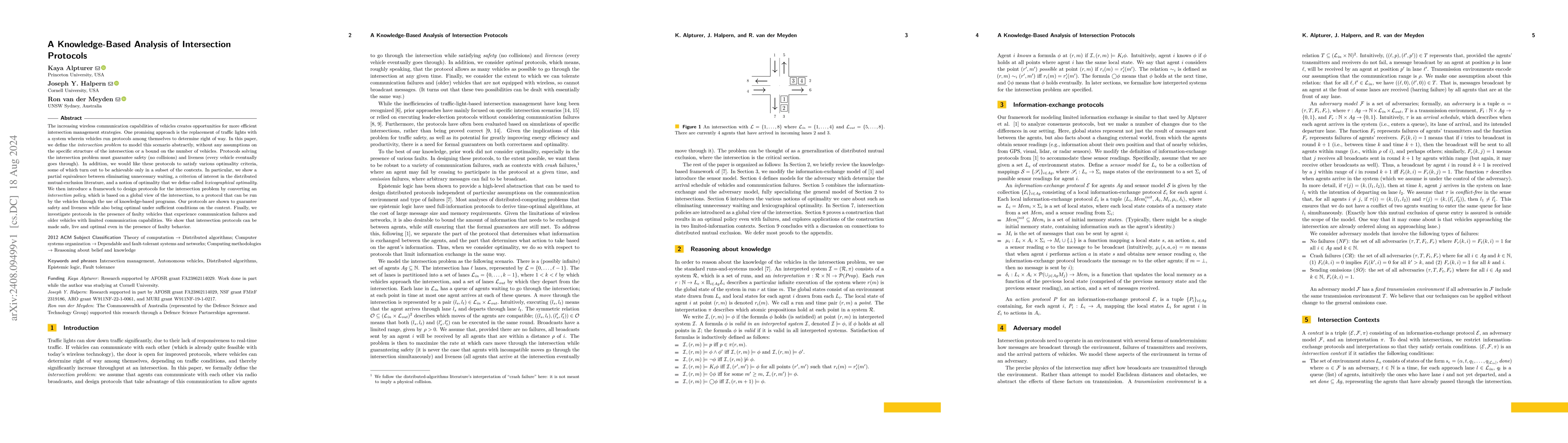 Thumbnail for A Knowledge-Based Analysis of Intersection Protocols