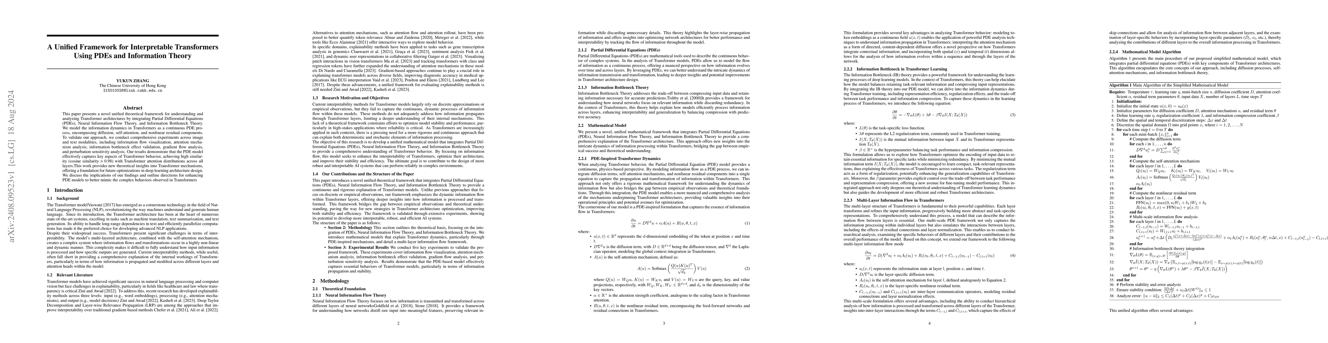 Thumbnail for A Unified Framework for Interpretable Transformers Using PDEs and
  Information Theory