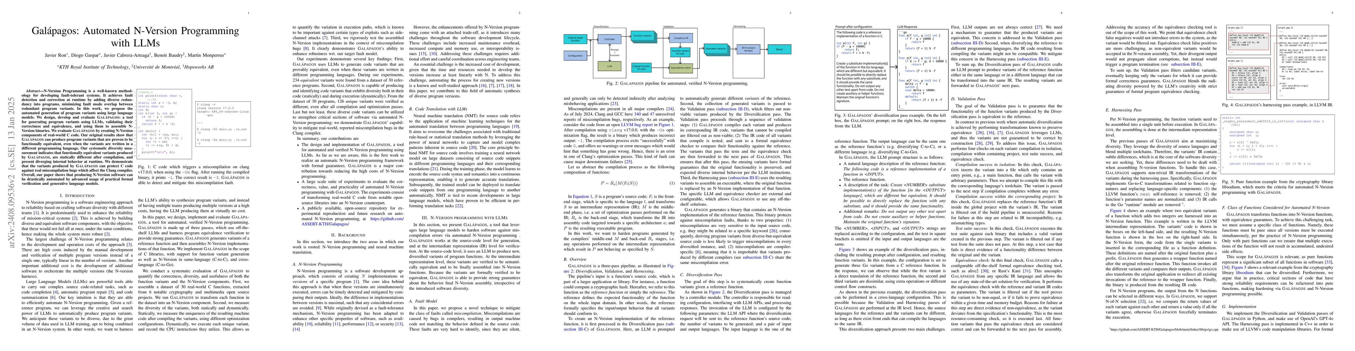 Thumbnail for Galapagos: Automated N-Version Programming with LLMs
