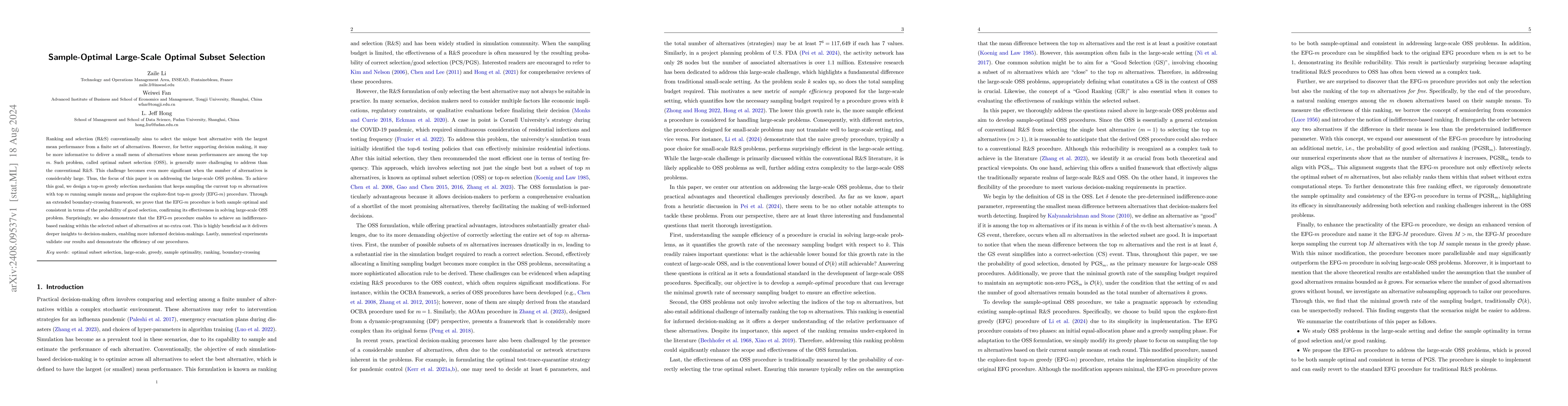 Thumbnail for Sample-Optimal Large-Scale Optimal Subset Selection