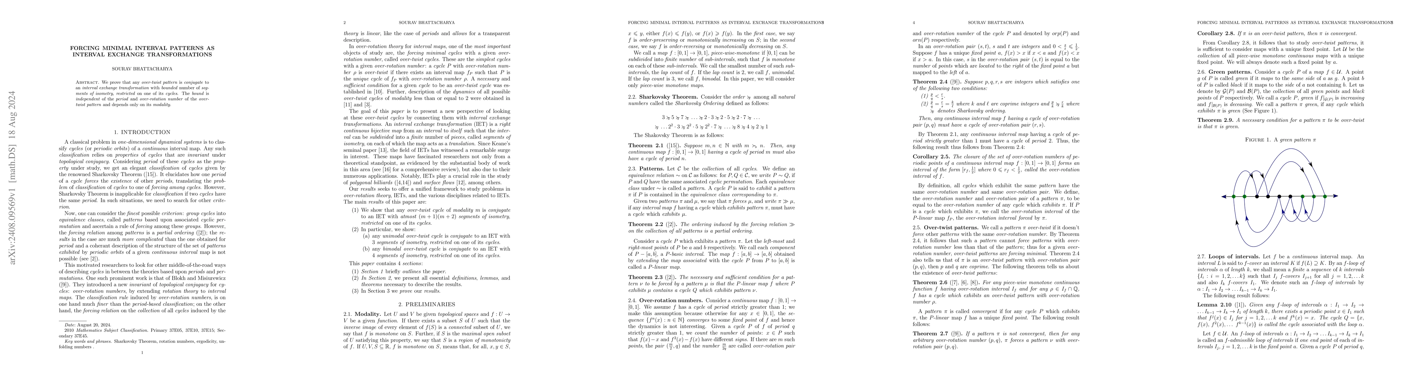 Thumbnail for Forcing Minimal Interval Patterns as Interval Exchange Transformations