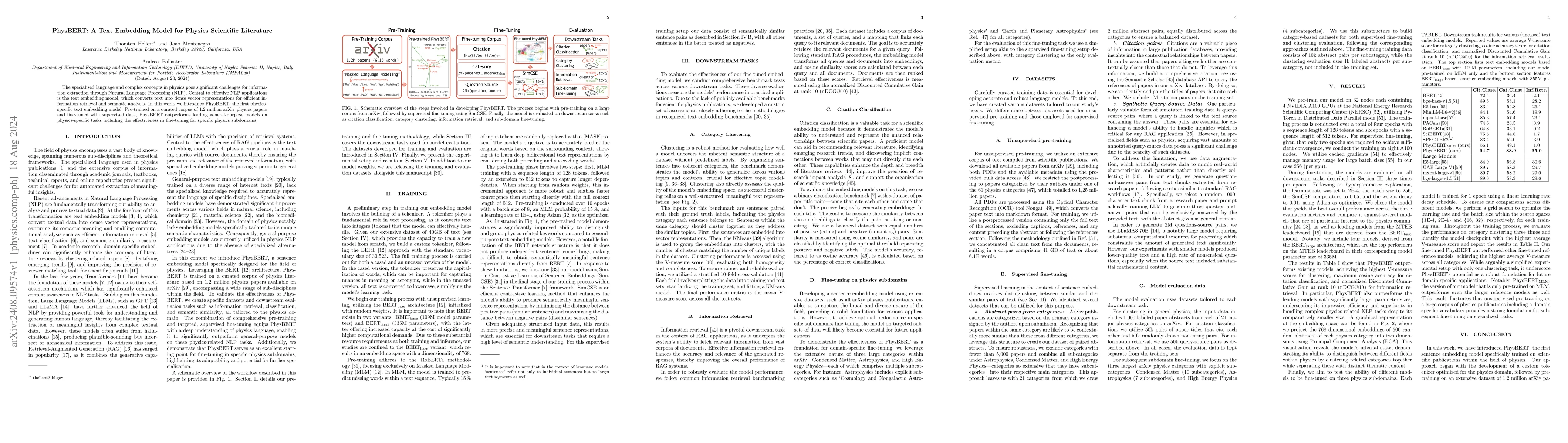 Thumbnail for PhysBERT: A Text Embedding Model for Physics Scientific Literature