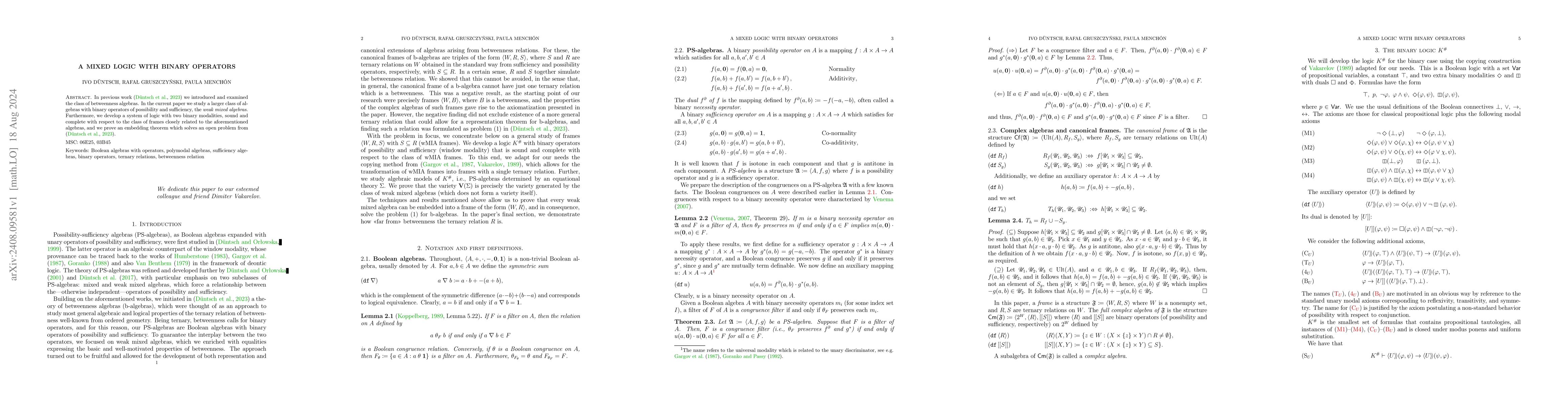 Thumbnail for A mixed logic with binary operators