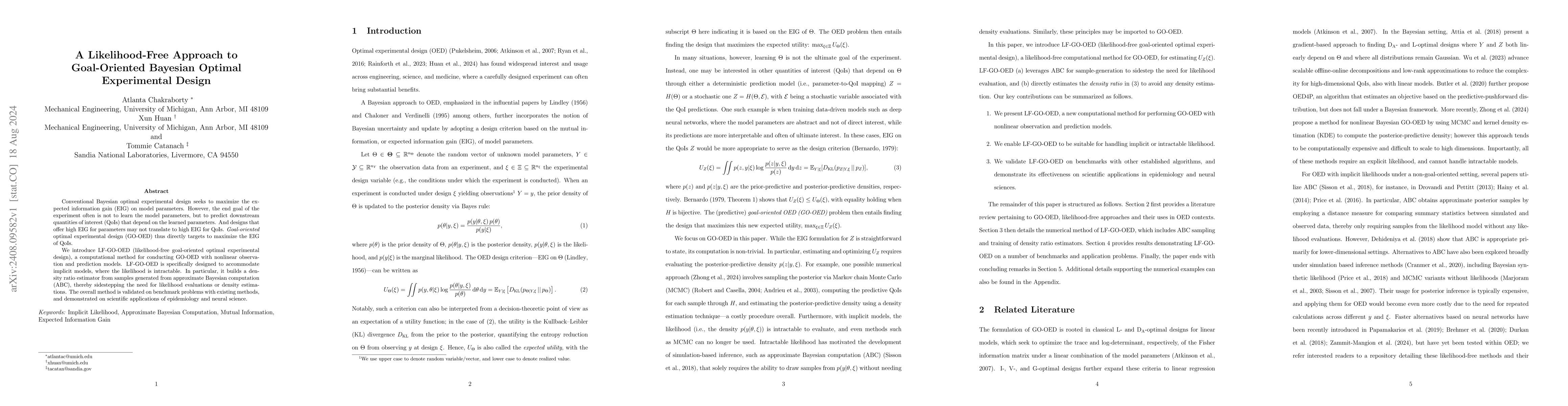 Thumbnail for A Likelihood-Free Approach to Goal-Oriented Bayesian Optimal
  Experimental Design