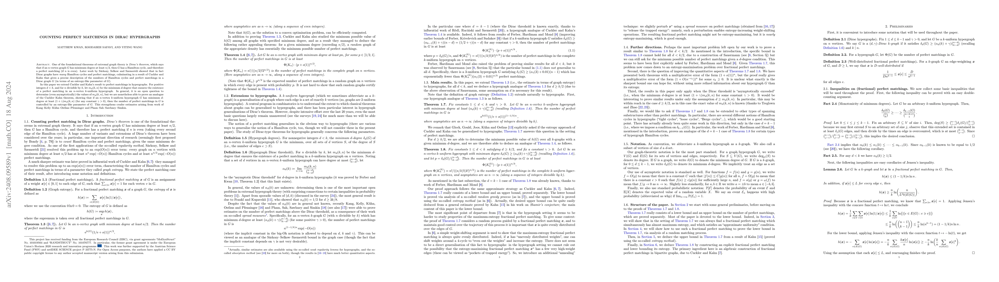 Thumbnail for Counting Perfect Matchings In Dirac Hypergraphs