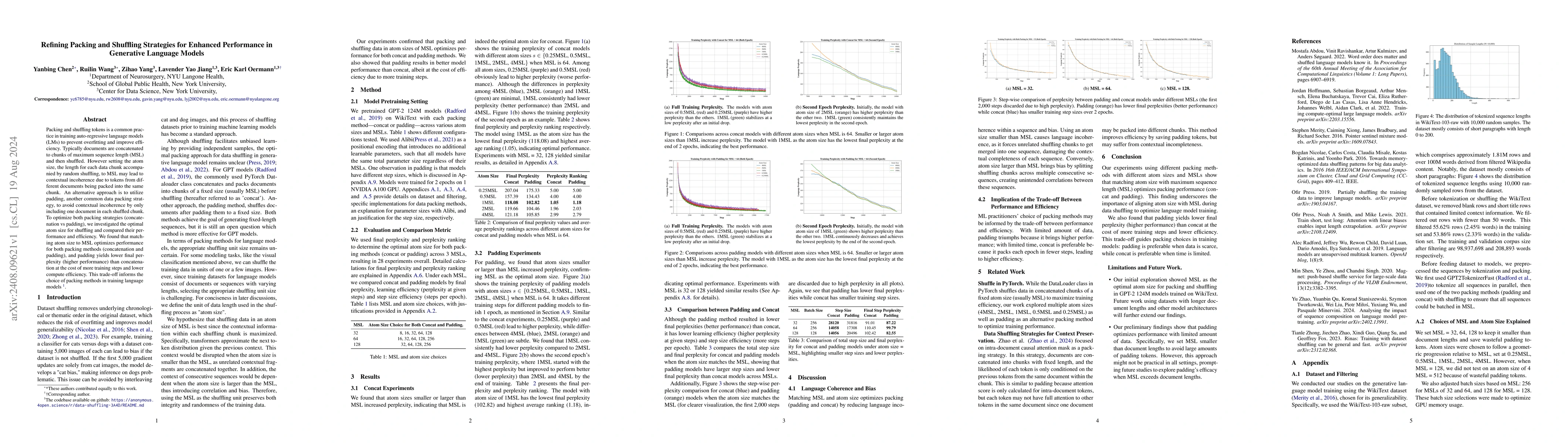Thumbnail for Refining Packing and Shuffling Strategies for Enhanced Performance in
  Generative Language Models