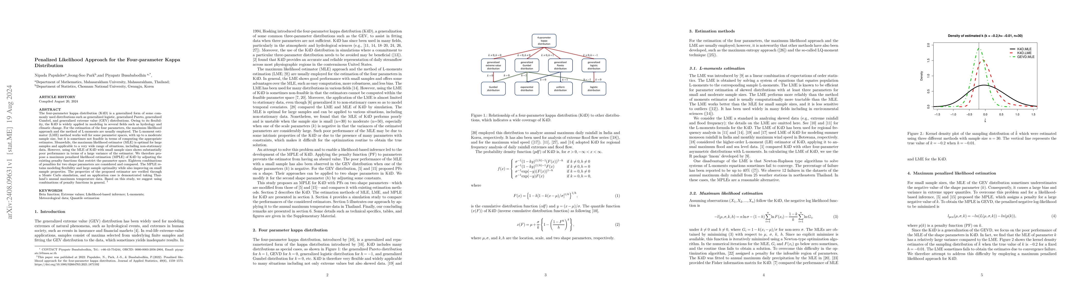 Thumbnail for Penalized Likelihood Approach for the Four-parameter Kappa Distribution