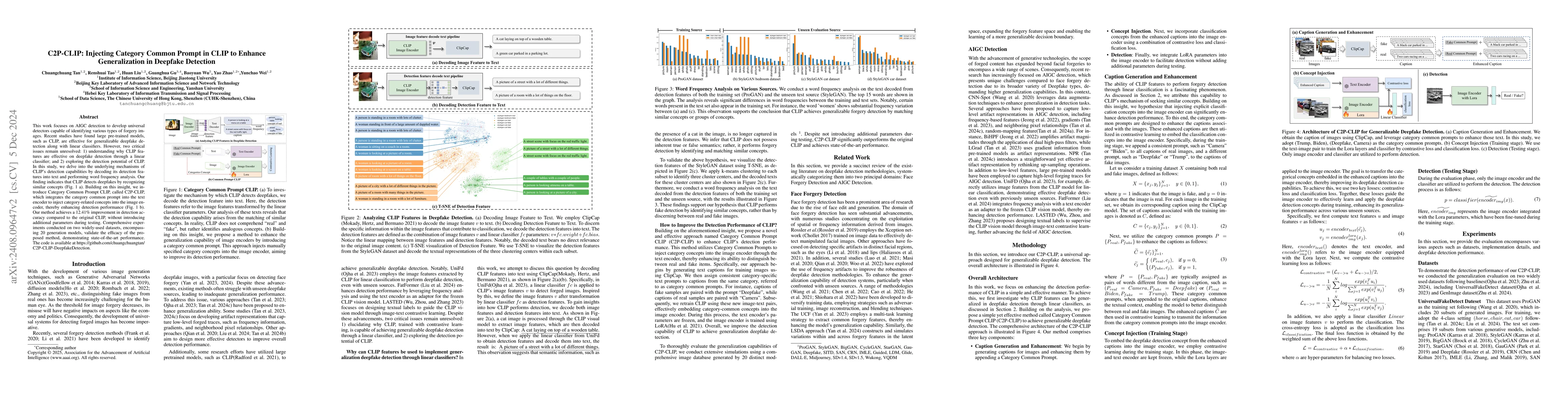 Thumbnail for C2P-CLIP: Injecting Category Common Prompt in CLIP to Enhance
  Generalization in Deepfake Detection