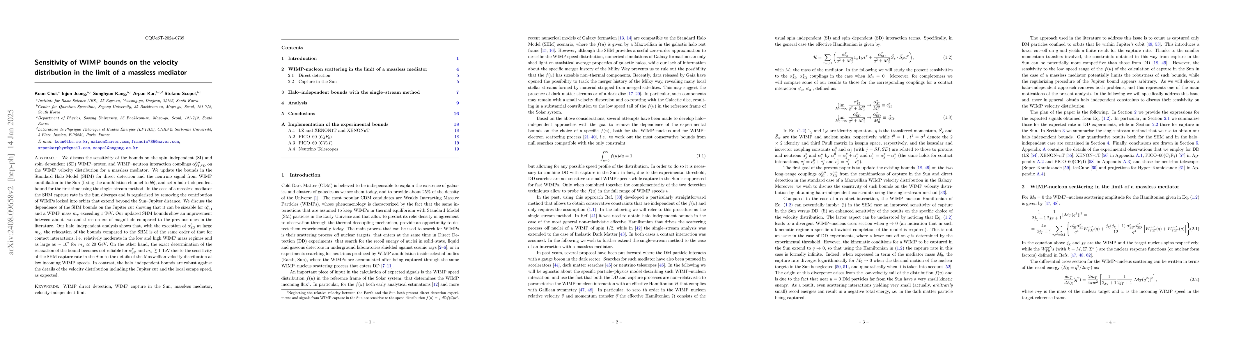 Thumbnail for Sensitivity of WIMP bounds on the velocity distribution in the limit of
  a massless mediator