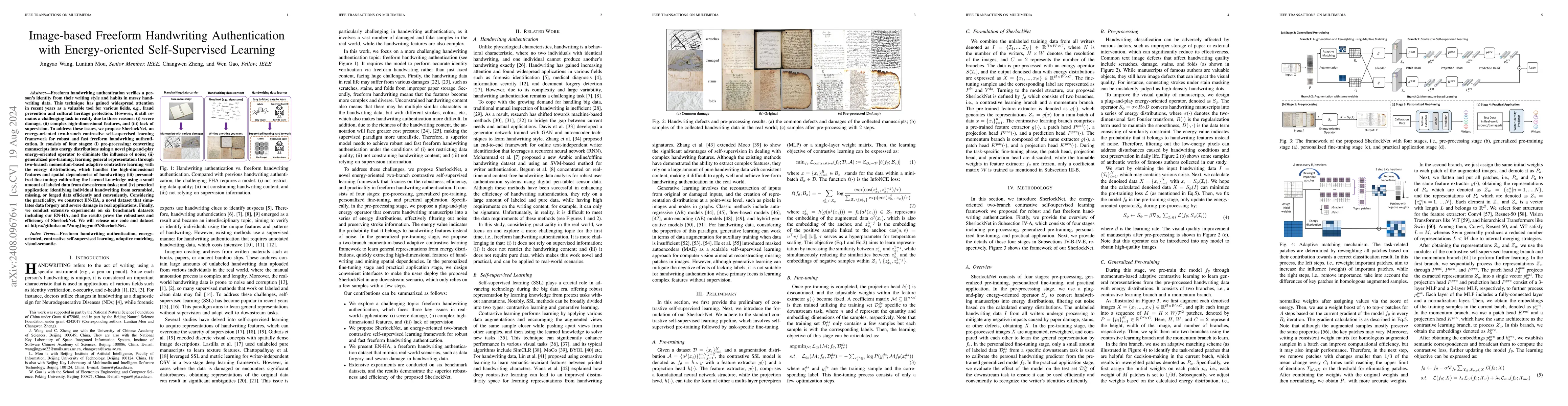 Thumbnail for Image-based Freeform Handwriting Authentication with Energy-oriented
  Self-Supervised Learning