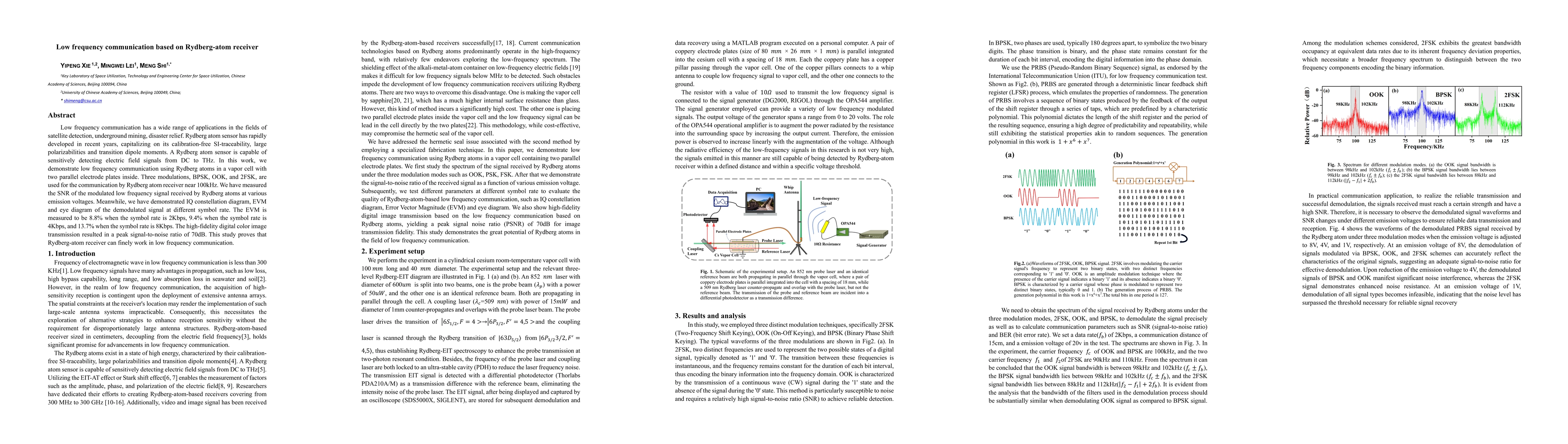 Thumbnail for Low frequency communication based on Rydberg-atom receiver