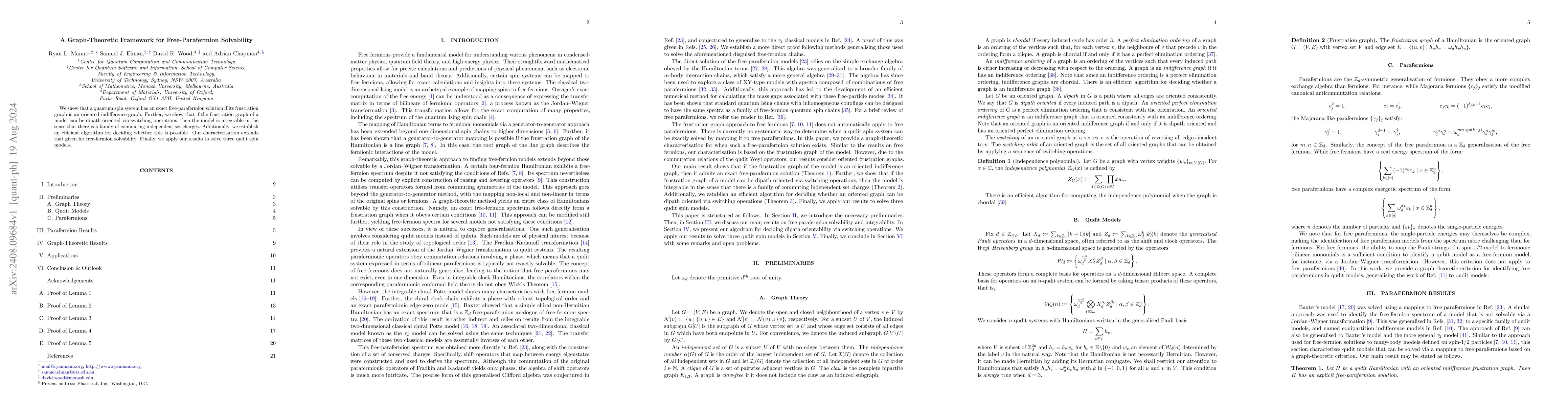Thumbnail for A Graph-Theoretic Framework for Free-Parafermion Solvability