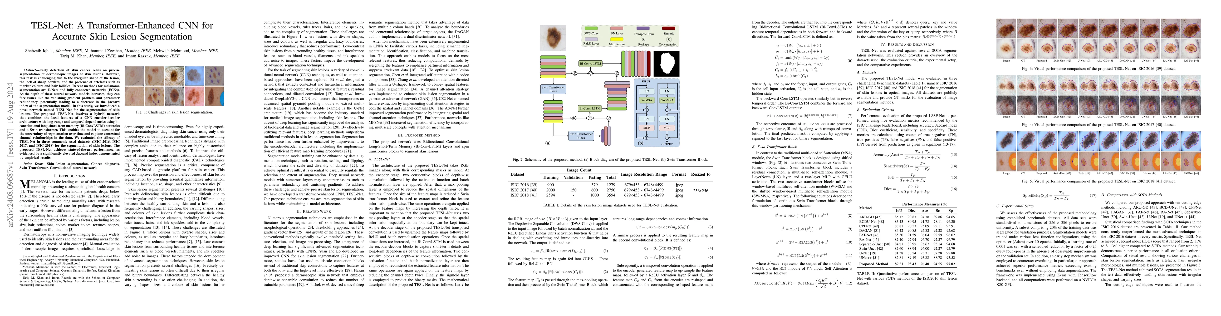 Thumbnail for TESL-Net: A Transformer-Enhanced CNN for Accurate Skin Lesion
  Segmentation