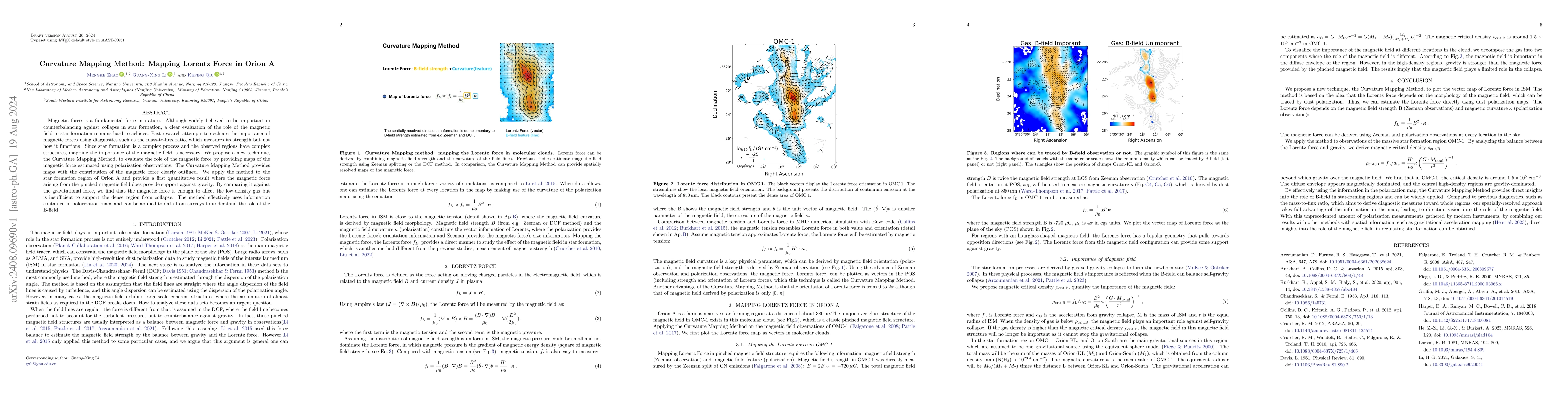 Thumbnail for Curvature Mapping Method: Mapping Lorentz Force in Orion A