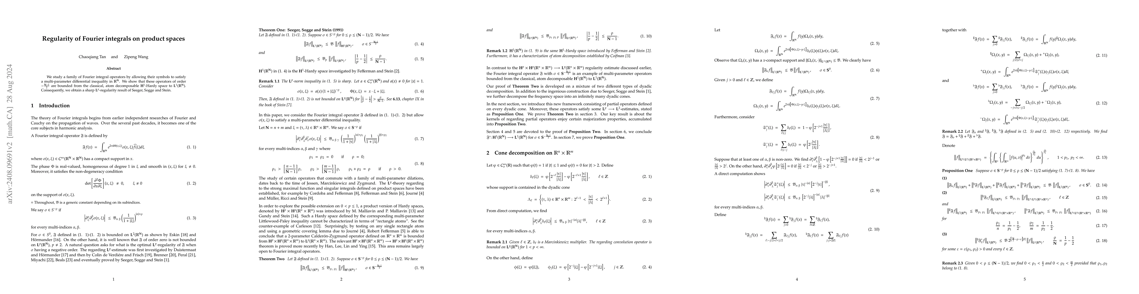 Thumbnail for Regularity of Fourier integrals on product spaces