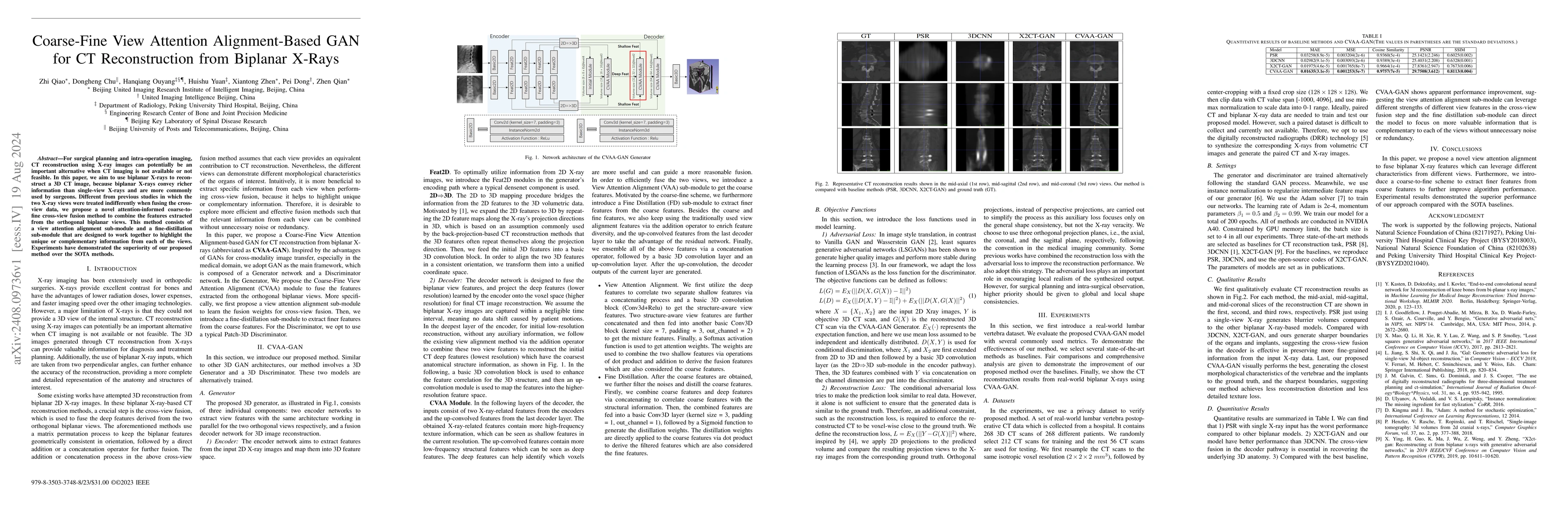 Thumbnail for Coarse-Fine View Attention Alignment-Based GAN for CT Reconstruction
  from Biplanar X-Rays