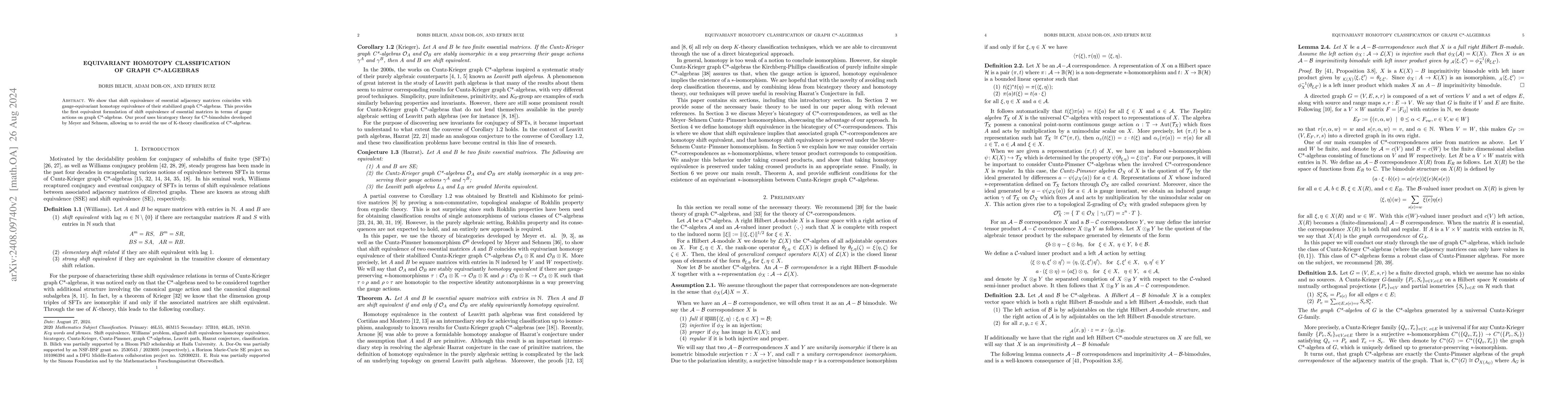 Thumbnail for Equivariant homotopy classification of graph C*-algebras