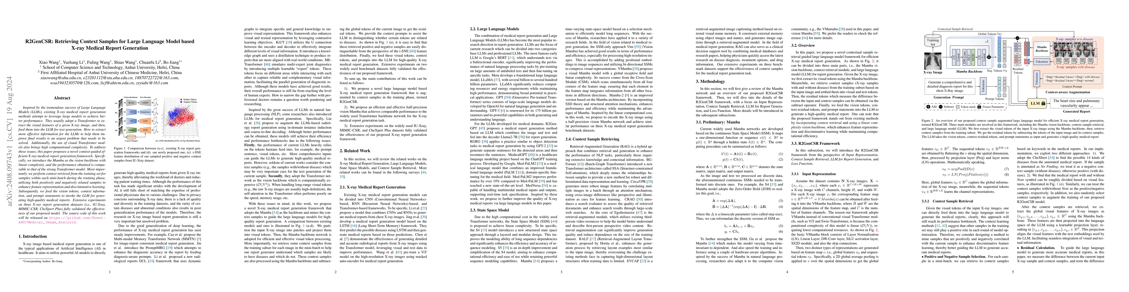 Thumbnail for R2GenCSR: Retrieving Context Samples for Large Language Model based
  X-ray Medical Report Generation