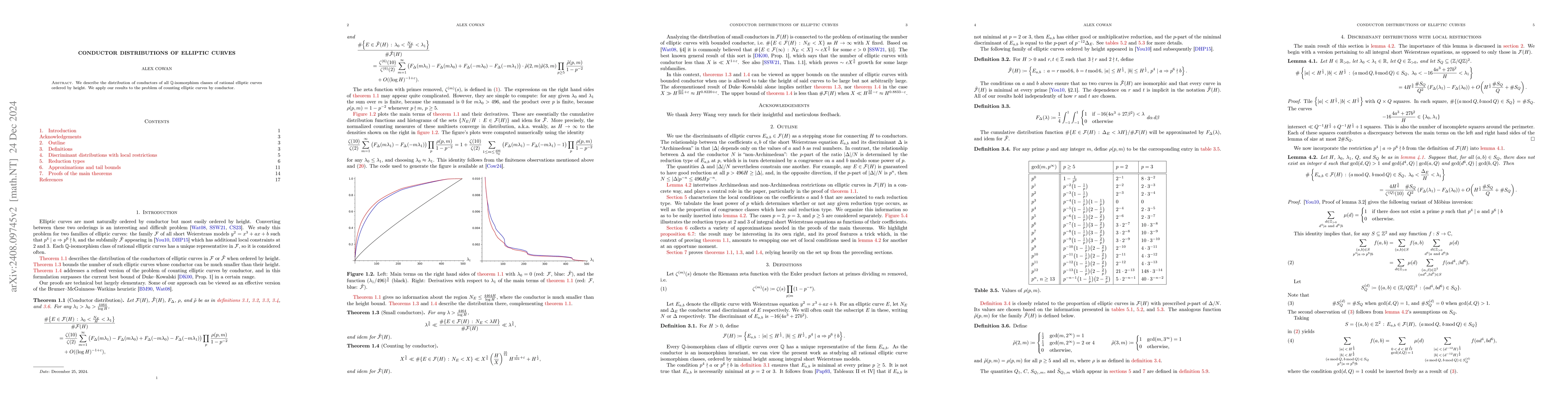 Thumbnail for Conductor distributions of elliptic curves