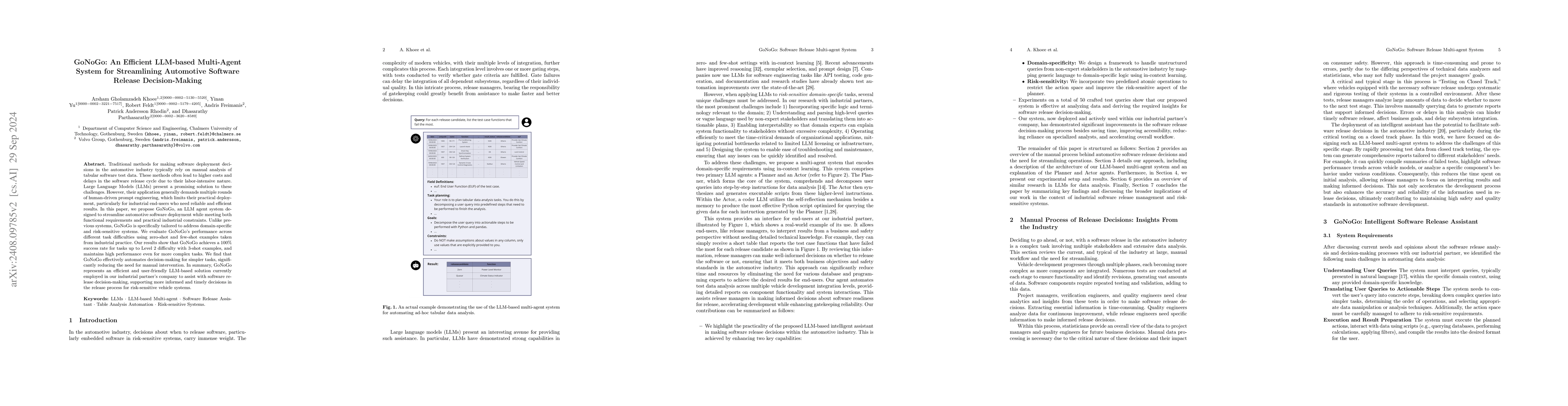 Thumbnail for GoNoGo: An Efficient LLM-based Multi-Agent System for Streamlining
  Automotive Software Release Decision-Making