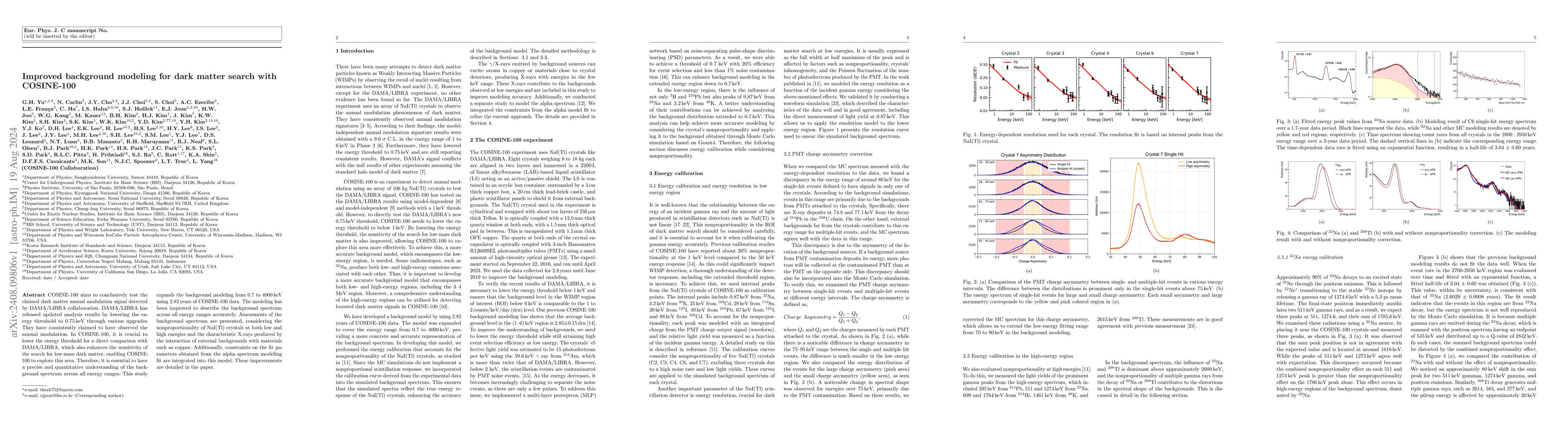 Thumbnail for Improved background modeling for dark matter search with COSINE-100