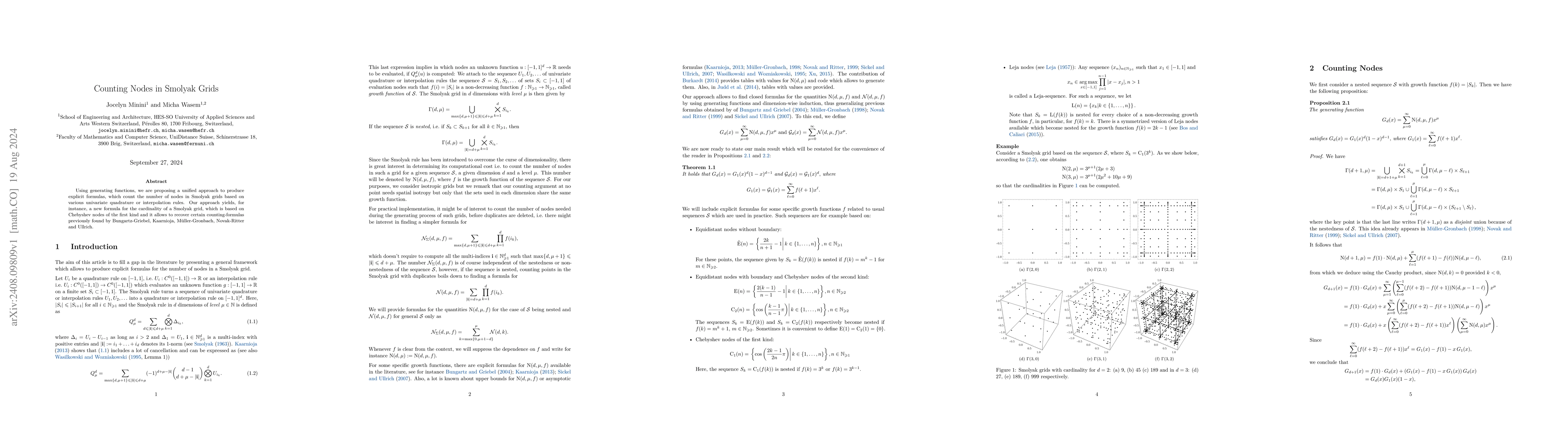 Thumbnail for Counting Nodes in Smolyak Grids
