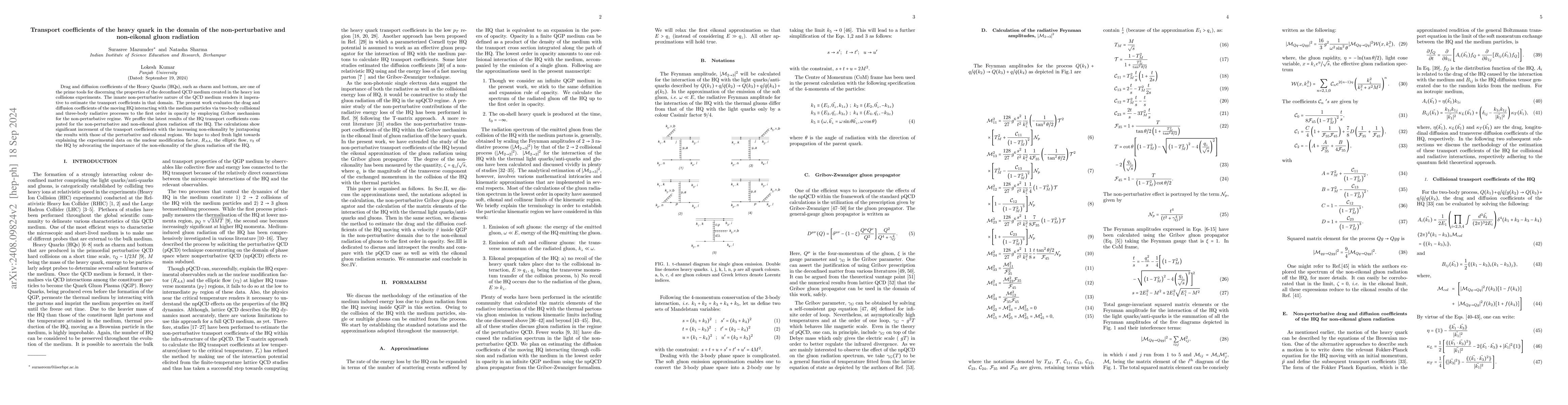 Thumbnail for Transport coefficients of the heavy quark in the domain of the
  non-perturbative and non-eikonal gluon radiation