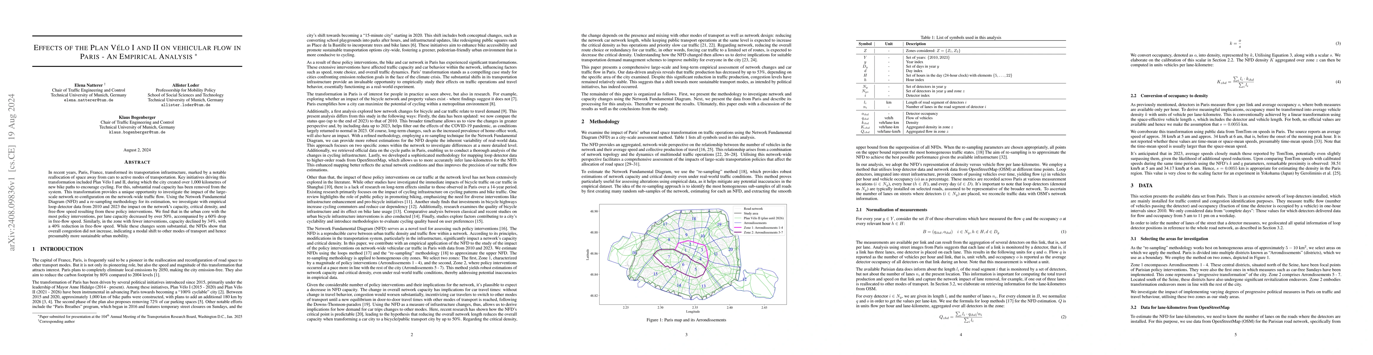 Thumbnail for Effects of the Plan Vélo I and II on vehicular flow in Paris -- An
  Empirical Analysis