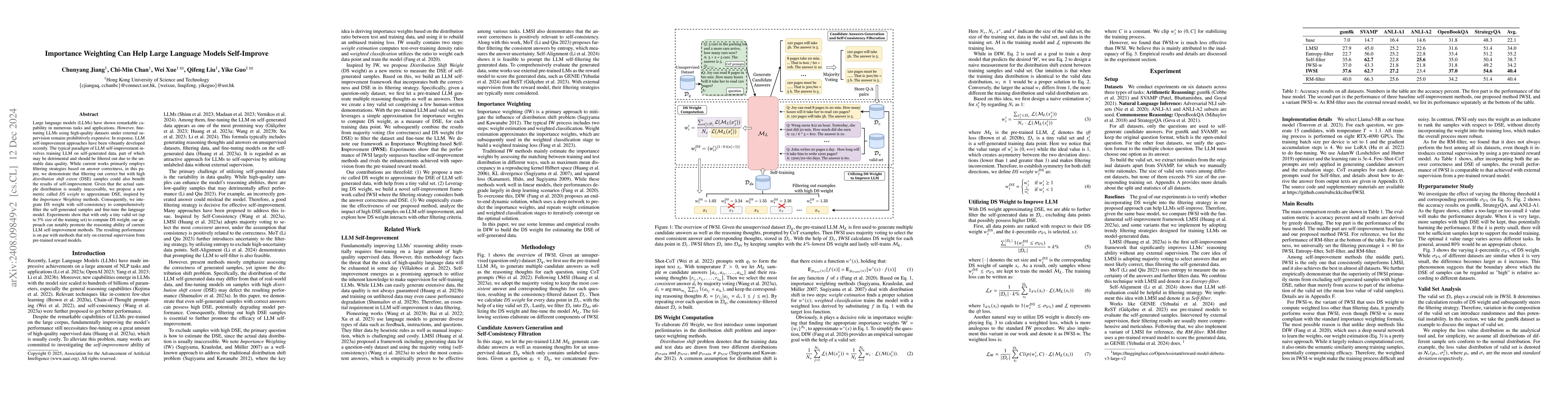 Thumbnail for Importance Weighting Can Help Large Language Models Self-Improve