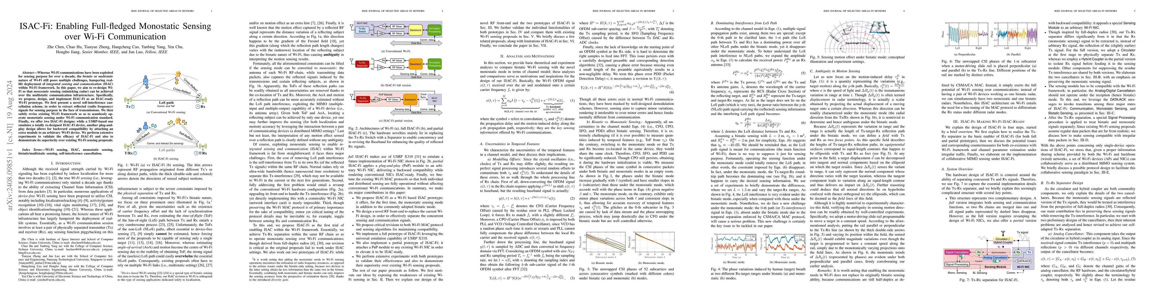 Thumbnail for ISAC-Fi: Enabling Full-fledged Monostatic Sensing over Wi-Fi
  Communication