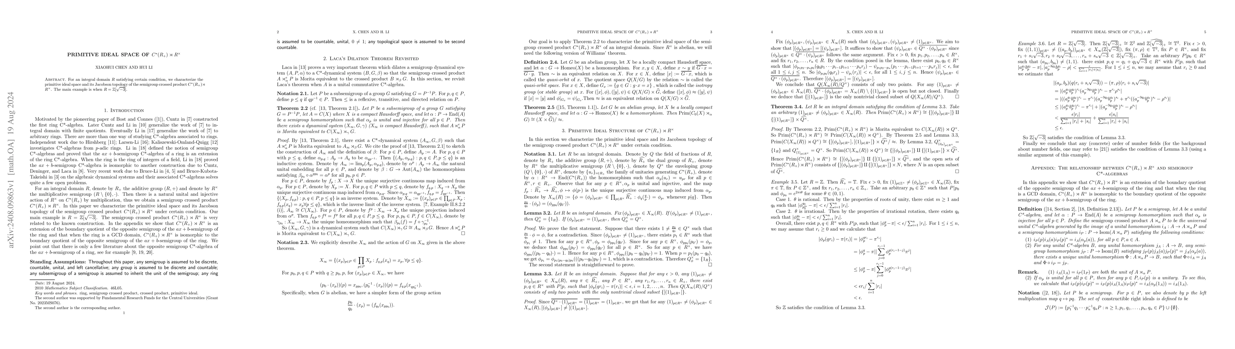 Thumbnail for Primitive Ideal Space of $C^*(R_+)\rtimes R^\times$