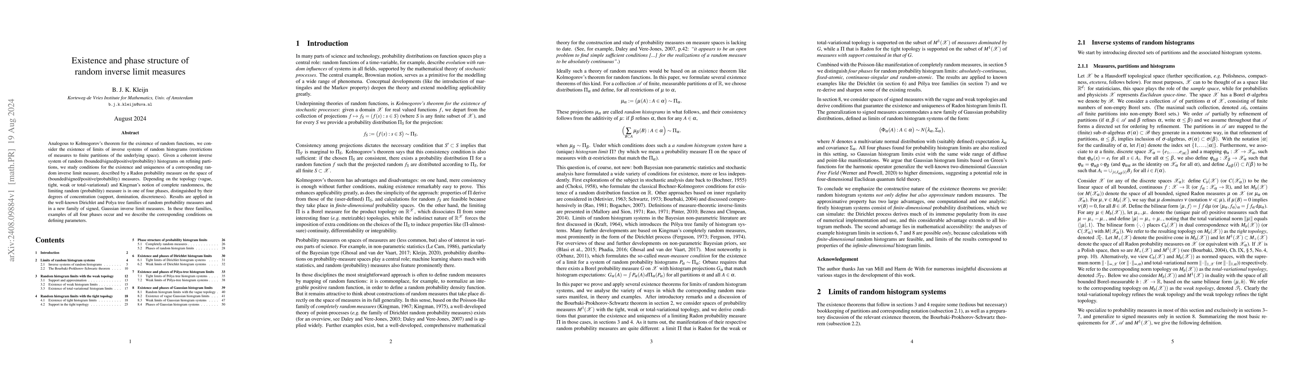 Thumbnail for Existence and phase structure of random inverse limit measures