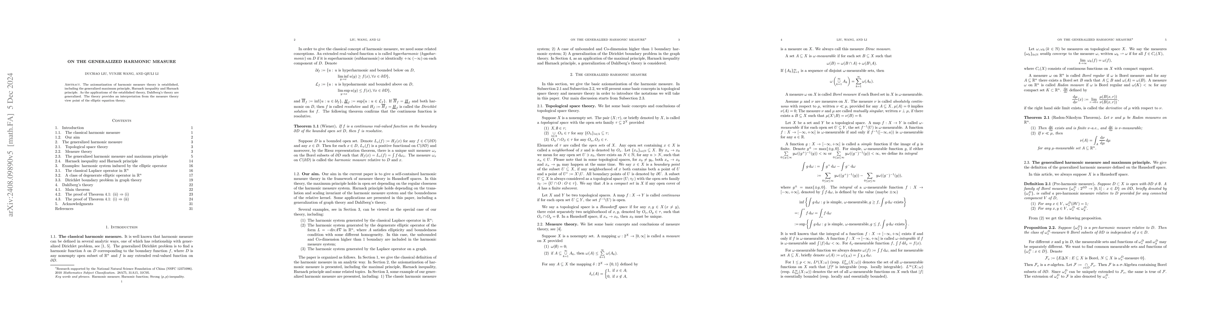 Thumbnail for On the Generalized Harmonic Measure