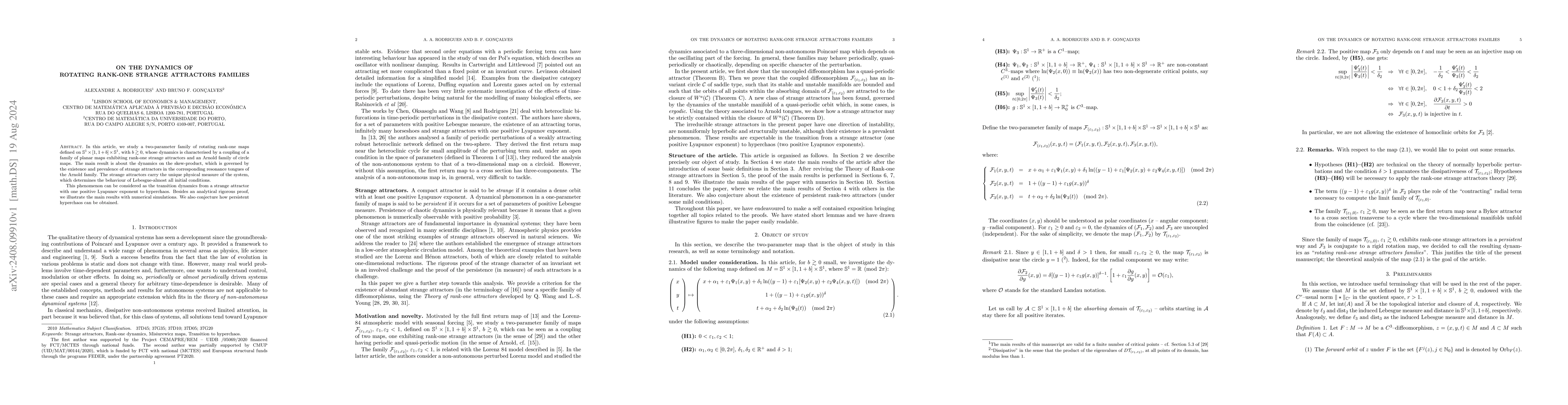Thumbnail for On the dynamics of rotating rank-one strange attractors families