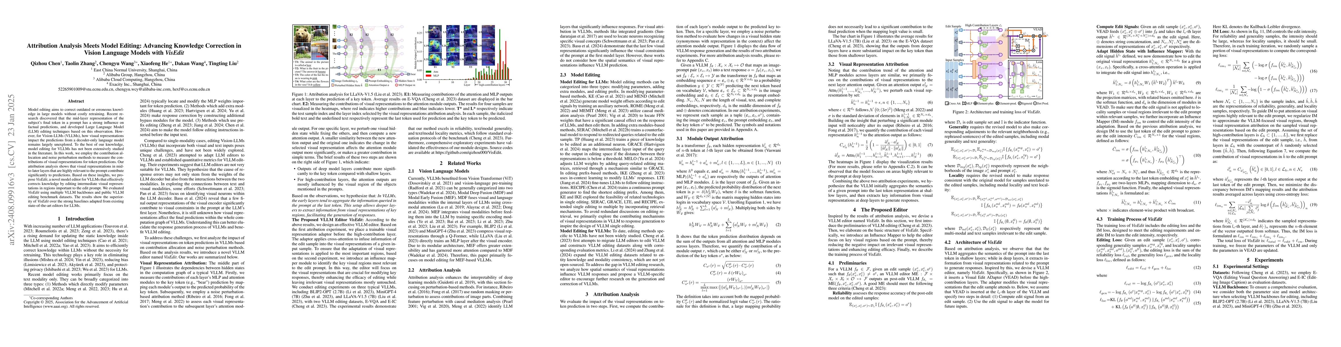 Thumbnail for Attribution Analysis Meets Model Editing: Advancing Knowledge Correction
  in Vision Language Models with VisEdit