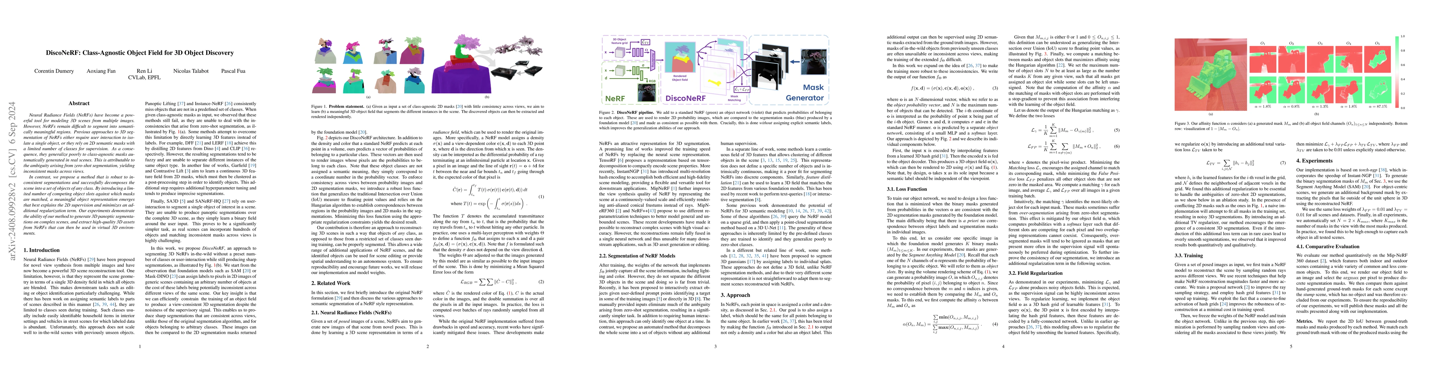 Thumbnail for DiscoNeRF: Class-Agnostic Object Field for 3D Object Discovery