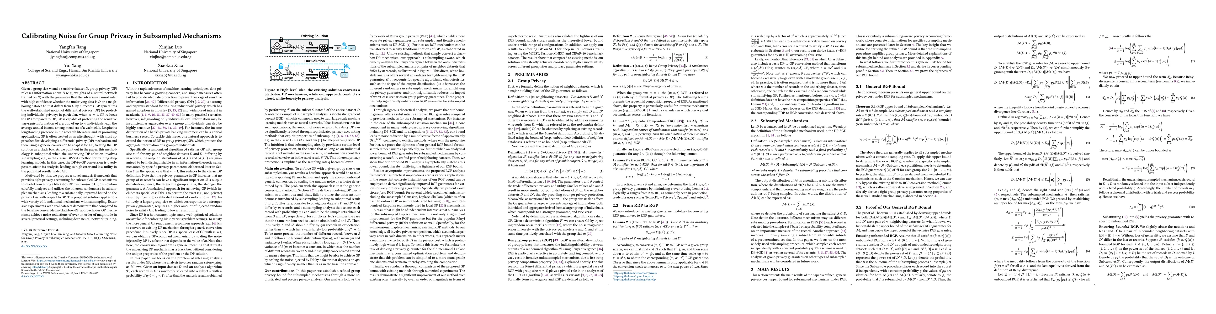 Thumbnail for Calibrating Noise for Group Privacy in Subsampled Mechanisms