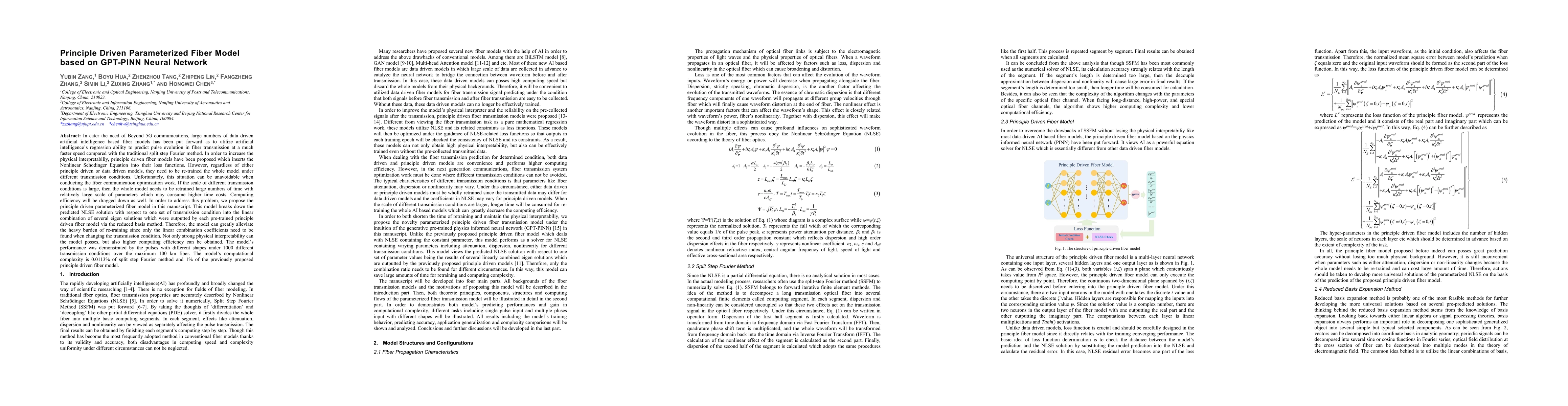 Thumbnail for Principle Driven Parameterized Fiber Model based on GPT-PINN Neural
  Network