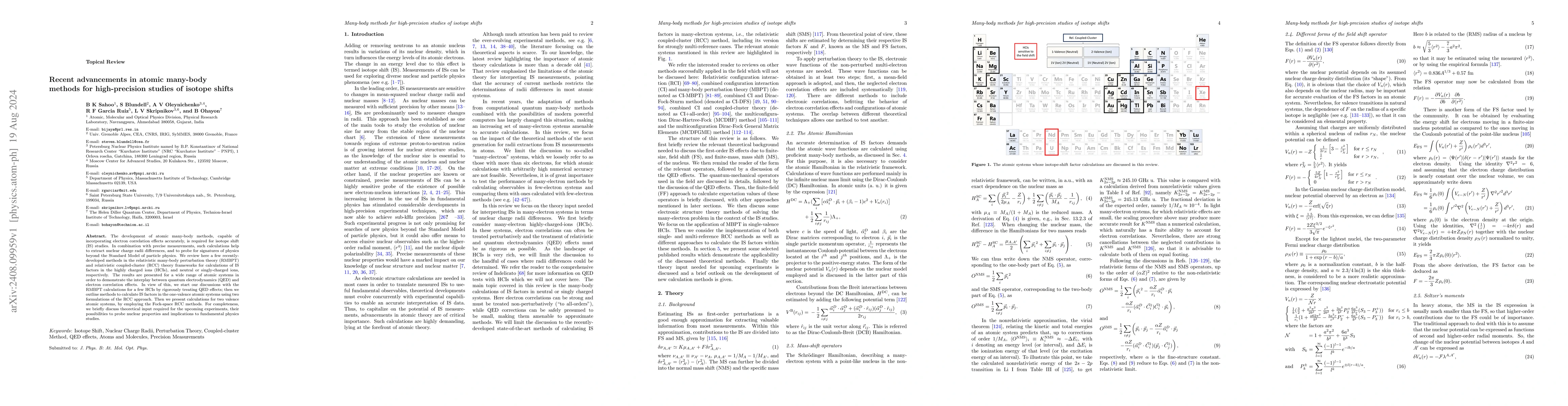 Thumbnail for Recent advancements in atomic many-body methods for high-precision
  studies of isotope shifts