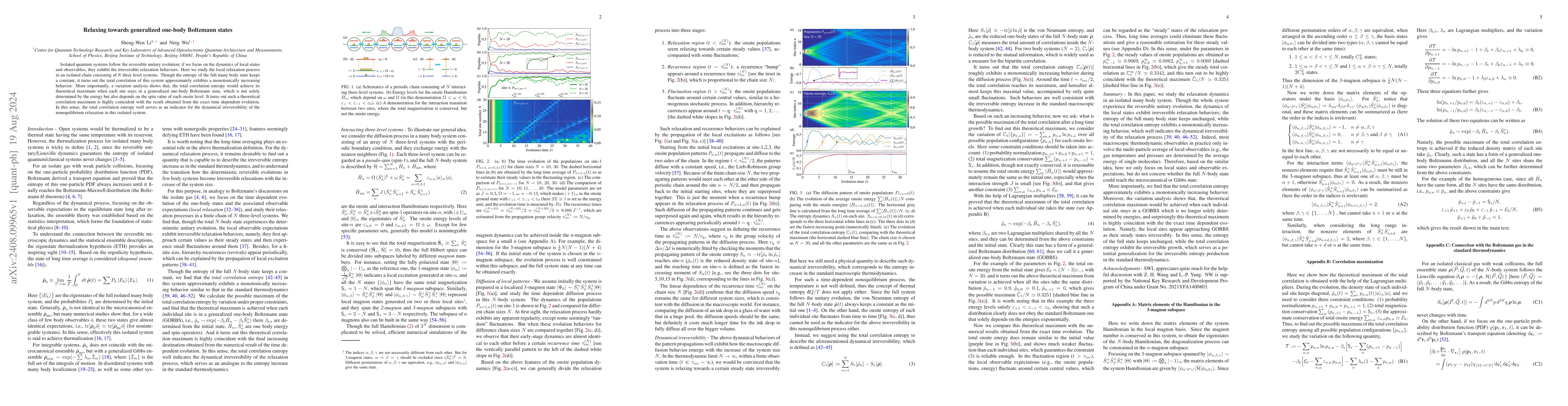Thumbnail for Relaxing towards generalized one-body Boltzmann states