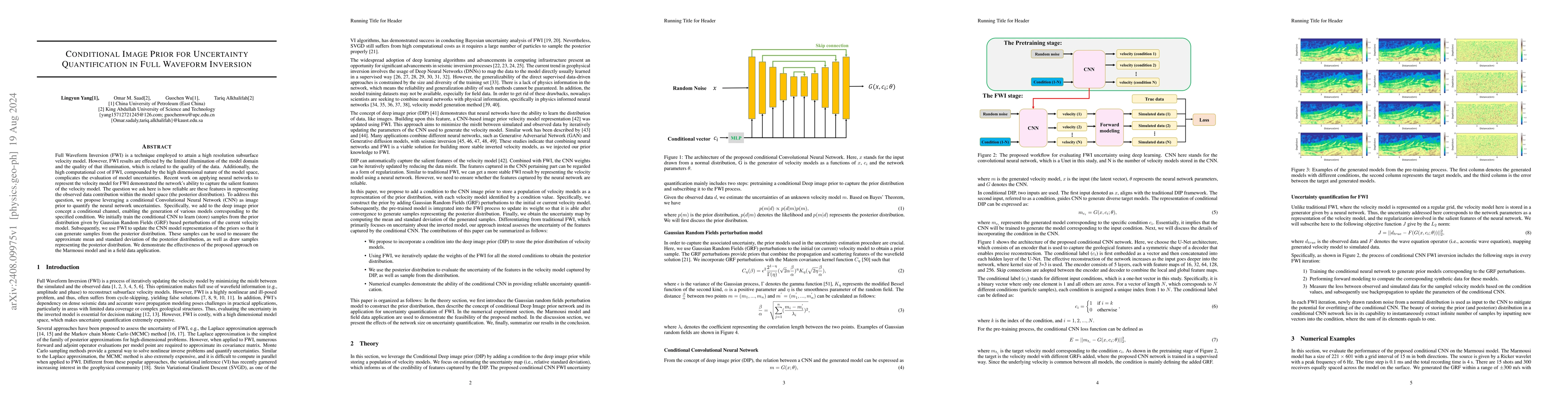 Thumbnail for Conditional Image Prior for Uncertainty Quantification in Full Waveform
  Inversion